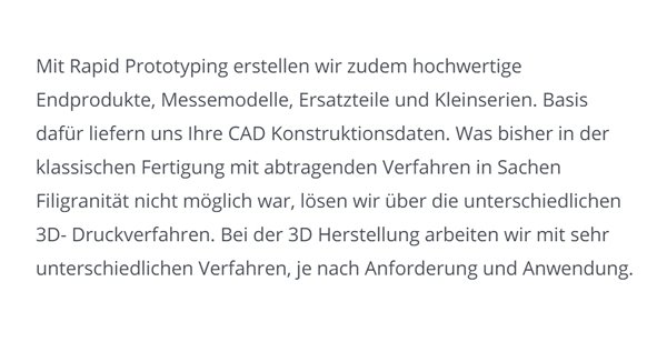 Prototypenbau Kleinserien Produktion 